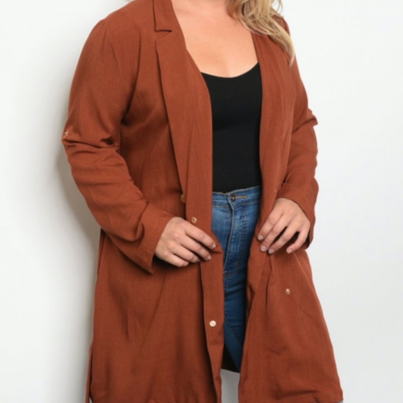 Shop The Trends Jackets & Blazers - Brown Jacket Shop The Trends 1X, (NWOT)